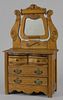 Oak doll dresser with a mirror, ca. 1900, and bea