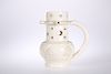 AN EARLY 19th CENTURY CREAMWARE PUZZLE JUG, of baluster for