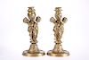 A PAIR OF FRENCH GILT-BRASS FIGURAL CANDLESTICKS, 19TH CENT