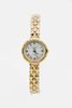 A LADY'S 9ct GOLD LONGINES BRACELET WATCH. Circular white d