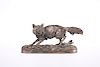A BRONZE OF A FOX, LATE 19TH/EARLY 20TH CENTURY, after P.J.