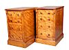 A PAIR OF VICTORIAN SATIN BIRCH BEDSIDE CHESTS, each with f