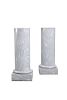 A PAIR OF VEINED GREY MARBLE COLUMNS, the cylindrical colum