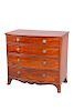 A REGENCY MAHOGANY BOW-FRONT CHEST OF DRAWERS, with four lo