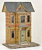 Bliss paper covered wood doll house with miscella