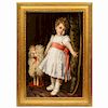Constantin Emile Meunier "Hide & Seek" French Oil on Canvas1831-1905