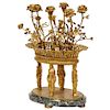 French Egyptian Revival Gilt Bronze and Marble Candelabra Centerpiece