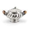 A silver soup-tureen, with wooden handles, early 20th century