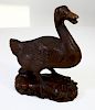 Antique Chinese Carved Wood Duck Late Qing Dynasty