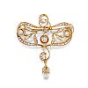 A 18K yellow gold, diamond and pearl, multipurpose: pendant, central, necklace, brooch, Early 20th Century