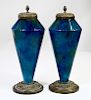 Pair of French MP Sevres Bronze Mounted Urns