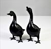2 Bronze Japanese Ducks