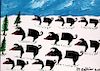 Outsider Art, Minnie Adkins,Hampshire Pigs in Snow