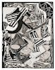 Frank Stella (American, b. 1936)      La Penna di Hu (Black and White)