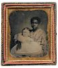 American School, 19th Century      Sixth-plate Ambrotype of Effie Daunis with Her African American Nurse, Thibodaux,   Louisiana