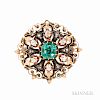 Antique Gold, Emerald, and Diamond Brooch
