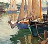 Emile A. Gruppé (American, 1896-1978)      Schooners in Harbor