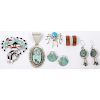 A Collection of Zuni and Navajo Earrings, Pendants, and Pins