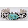 Eugene Hale (Dine, 20th century) Navajo Sterling Silver and Turquoise Cuff Bracelet