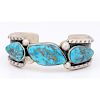 Raymond Bennett (Dine, 20th century) Navajo Sterling Silver and Turquoise Cuff Bracelet