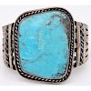 Large Navajo Turquoise and Silver Cuff Bracelet