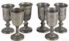 Five Reed & Barton pewter chalices, 19th c., toge