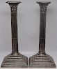 SILVER. Pair of English Silver Candlesticks.