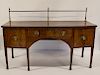 Antique Mahogany Sideboard With Inlay & Brass