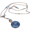 Concord Watch Co. Diamond Enamel Pendant Watch Necklace, 1915