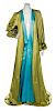 * A Green and Blue Satin Evening Coat, No size.