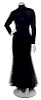* A Bernard Perris Black Velvet Evening Gown, No size.