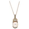 LeVian Pink Pearl & Diamond Pendant Necklace