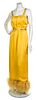 * A Christian Dior Couture Yellow Silk Gown, No size.
