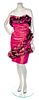 * An Emanuel Ungaro Iridescent Pink Strapless Cocktail Dress, Size 10.