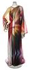 * An Eric Gaskins Multicolor Sheer Ombre Gown, No size.