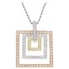 Tri-Colored Gold and Diamond Necklace