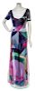 * A Hanae Mori Couture Multicolor Printed Silk Chiffon Jumpsuit, No size.