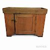 Country Red-painted Pine Dry Sink