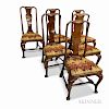 Set of Six Queen Anne Walnut Side Chairs