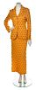 * An Issey Miyake Orange Egg Carton Skirt Suit, Size 3.