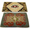 Two Large Floral Hooked Rugs