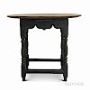 Black-painted Pine and Maple Oval-top Tap Table