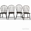 Four Bow-back Bamboo-turned Windsor Side Chairs
