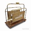 Townshend & Co. Aesthetic Movement Repousse Brass and Mahogany Magazine Rack