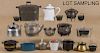 Large collection of miniature cookware, to includ