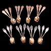 Two sets of twelve coin silver tea spoons.