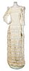 * A Pierre Cardin Cream Evening Gown, No size.