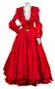 * A Renalto Balestra Red Silk Moire Ball Gown, No size.