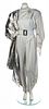 * A Thierry Mugler Grey Wool Jumpsuit, Jumpsuit size 40, boots size 42.