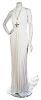* A Thierry Mugler White Pleated Jersey Gown, Size 40.